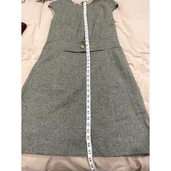 Agnona Dress Womens Size Medium Gray Wool Sleeveless Zip Back Italy Stretch Belt - Picture 7 of 9